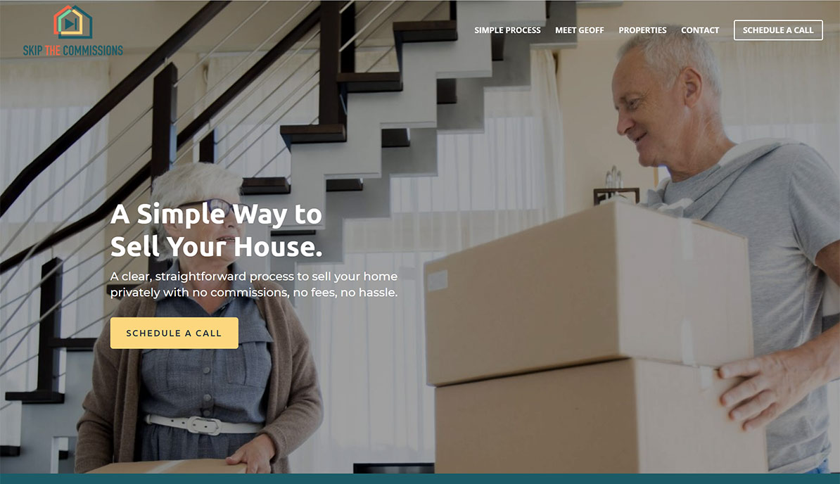 Screenshot of copywriting customer website